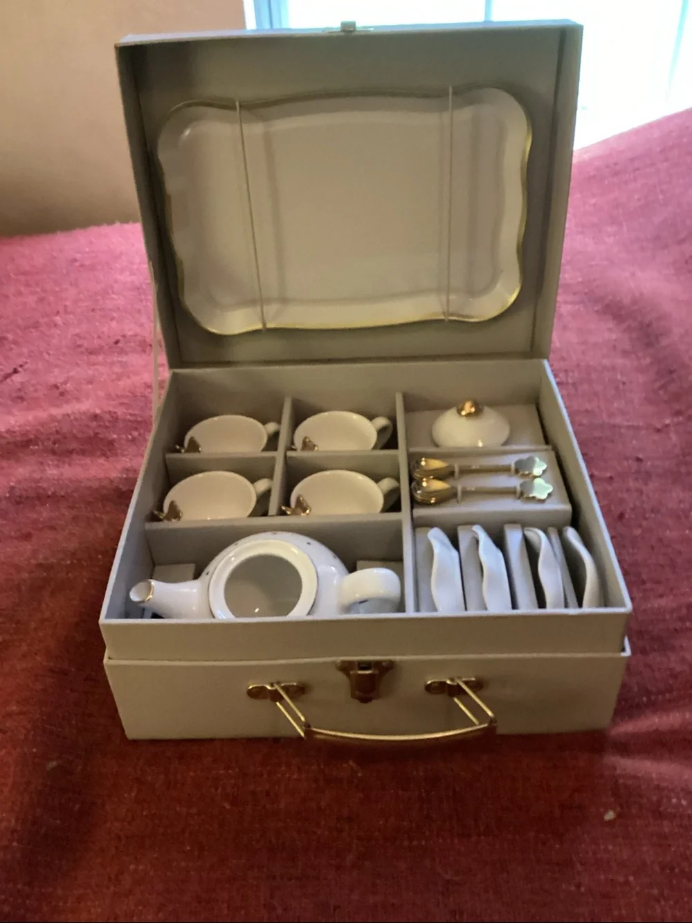 Porcelain Tea Set - Cream with Gold Accents